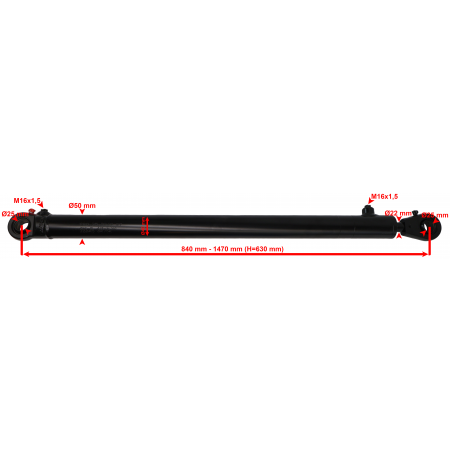 POLSKI SIŁOWNIK HYDRAULICZNY CYLINDER SKOK 630 L= 840mm SKRAW-MET